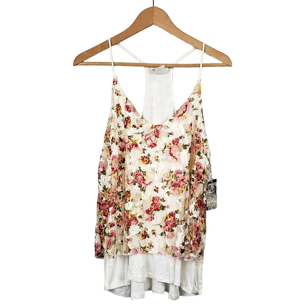 Love J Floral Halter Tank - M